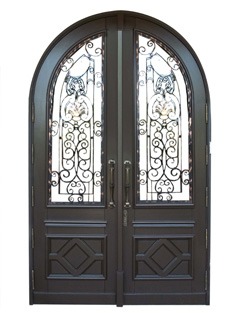 Bal Harbour Mahogany Grilled Doors