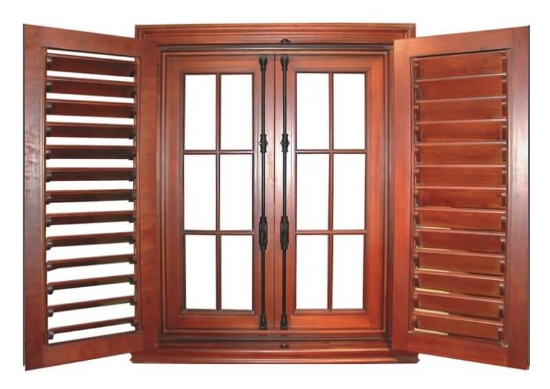LAKE HOUSE DOUBLE WINDOWS WITH TRUE BAHAMIAN SHUTTERS