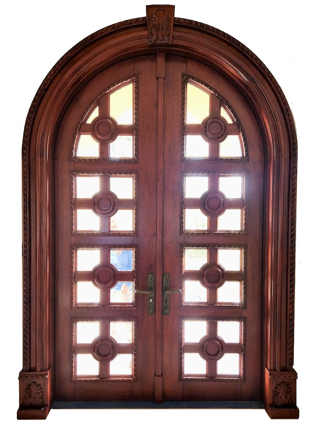 VALUSA MAHOGANY GLASS DOORS AND TRANSOM