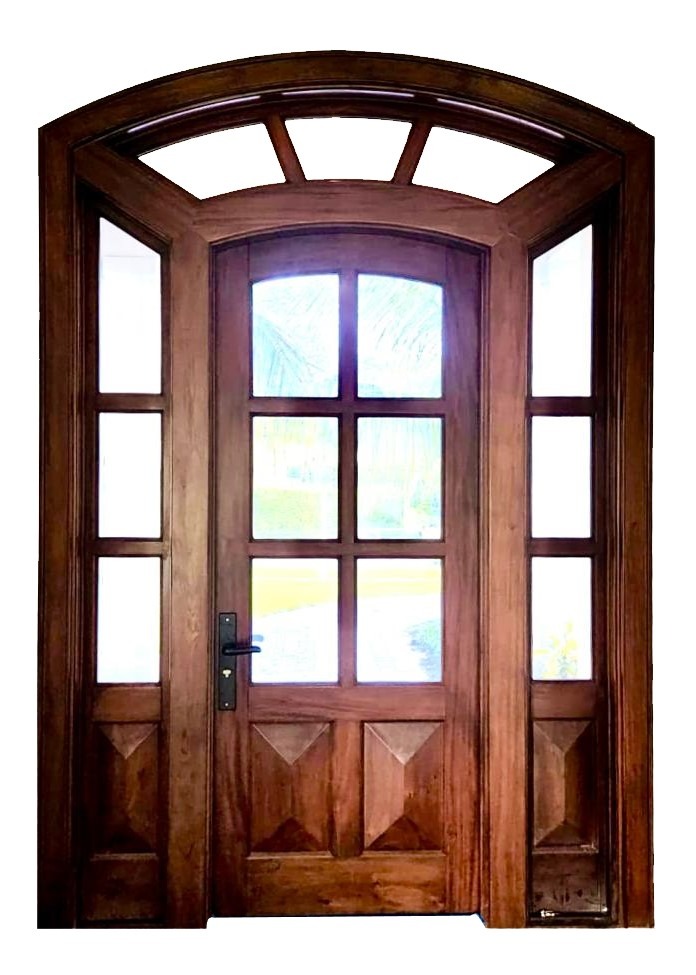 VALUSA MAHOGANY GLASS DOORS AND TRANSOM