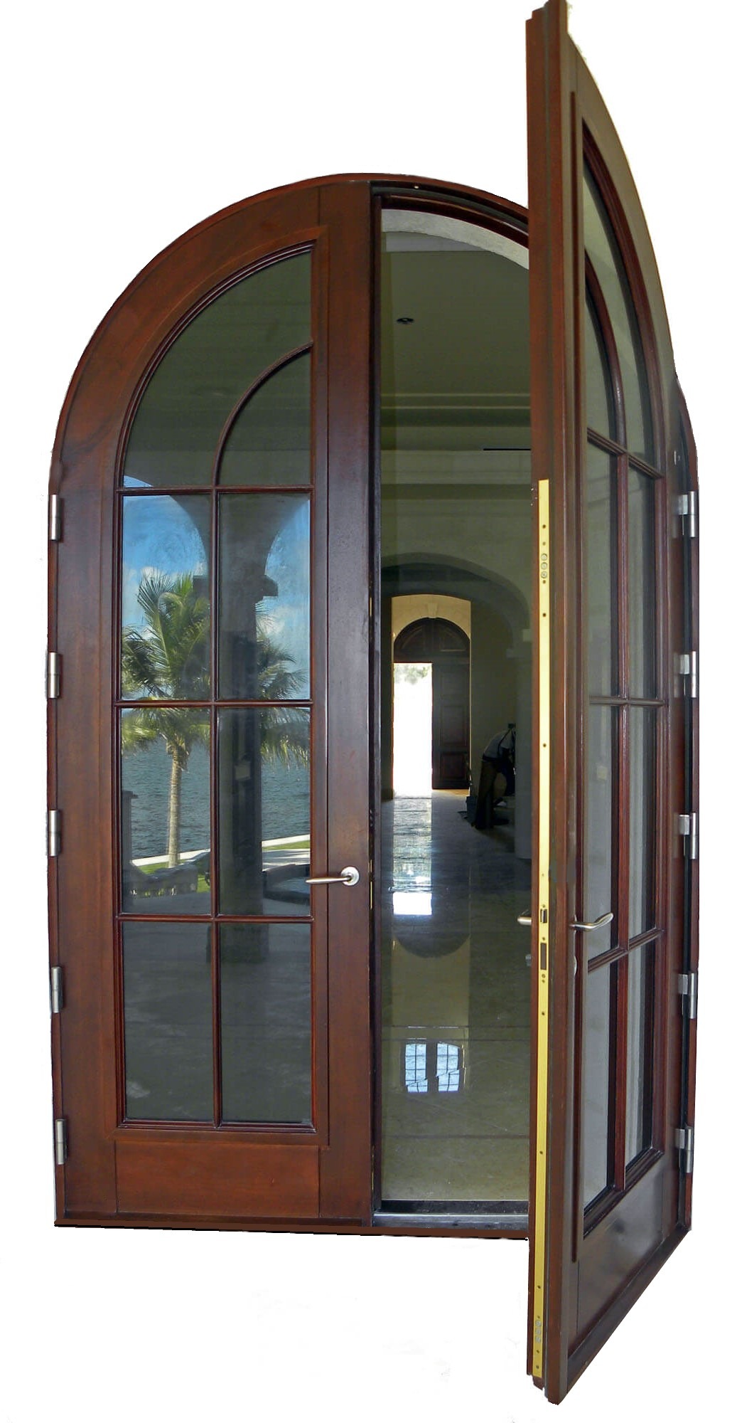 VALUSA MAHOGANY GLASS DOORS AND TRANSOM