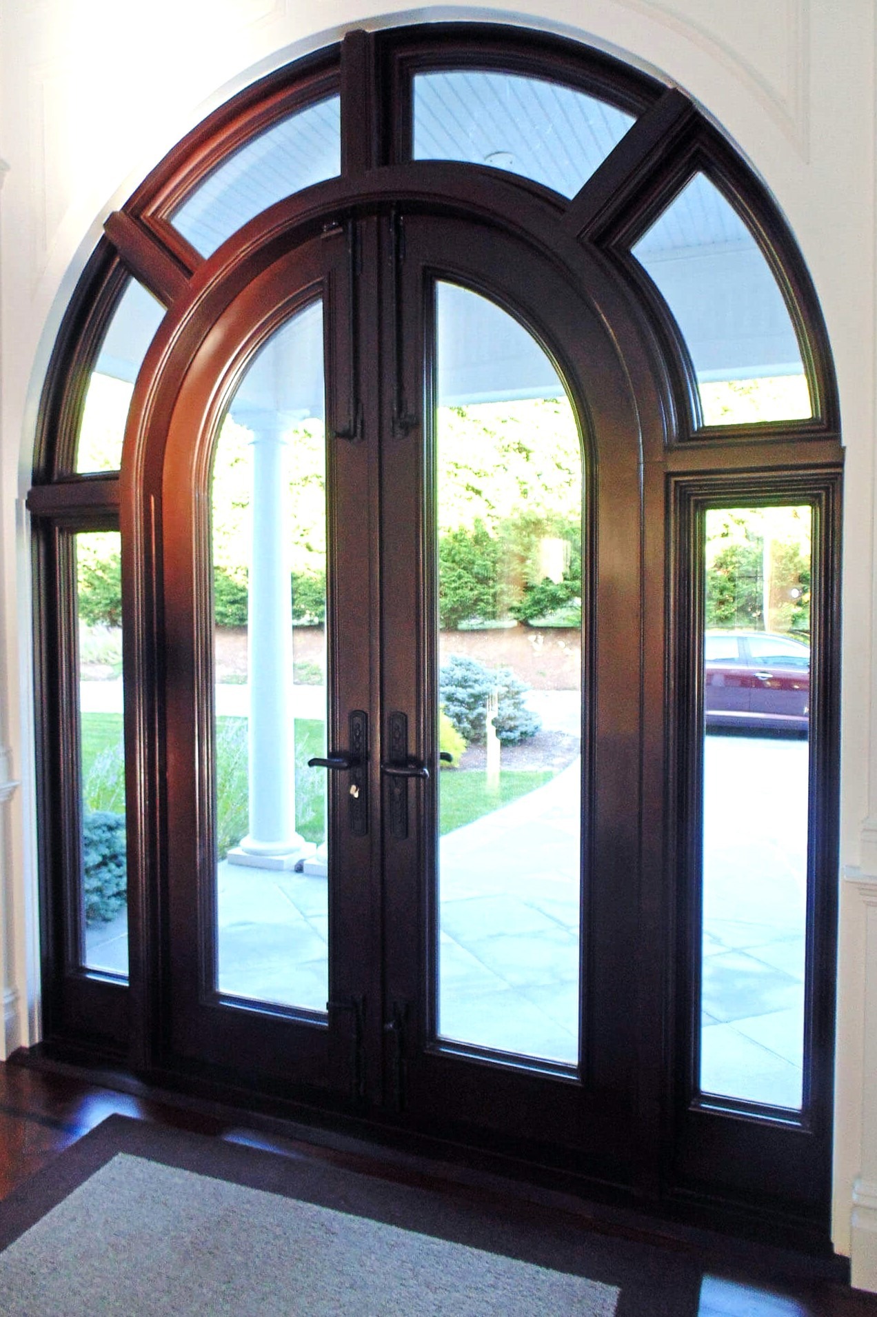 VALUSA MAHOGANY GLASS DOORS AND TRANSOM